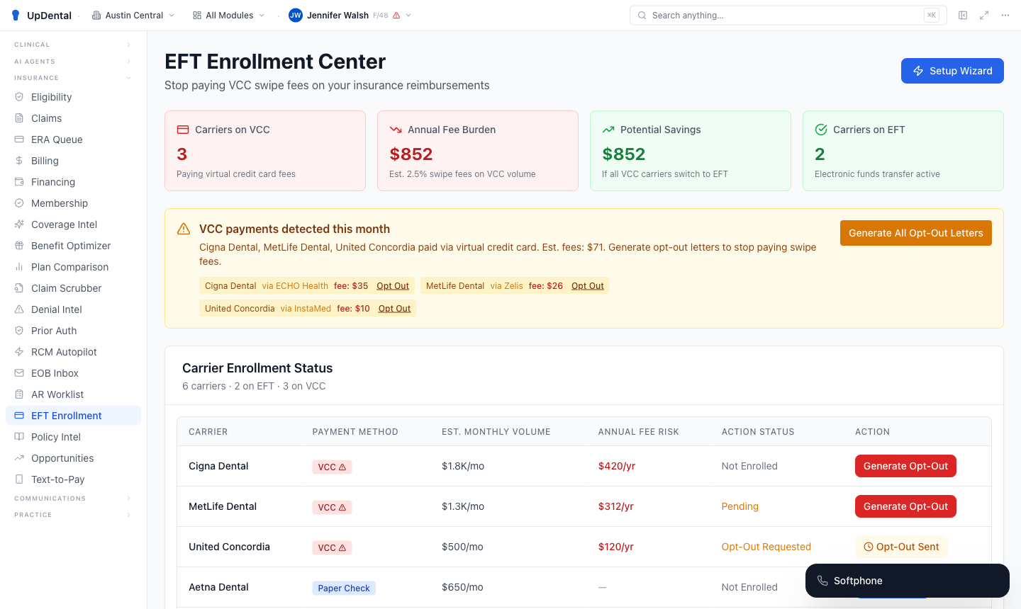 UpDental — EFT Enrollment & Payer Integrations