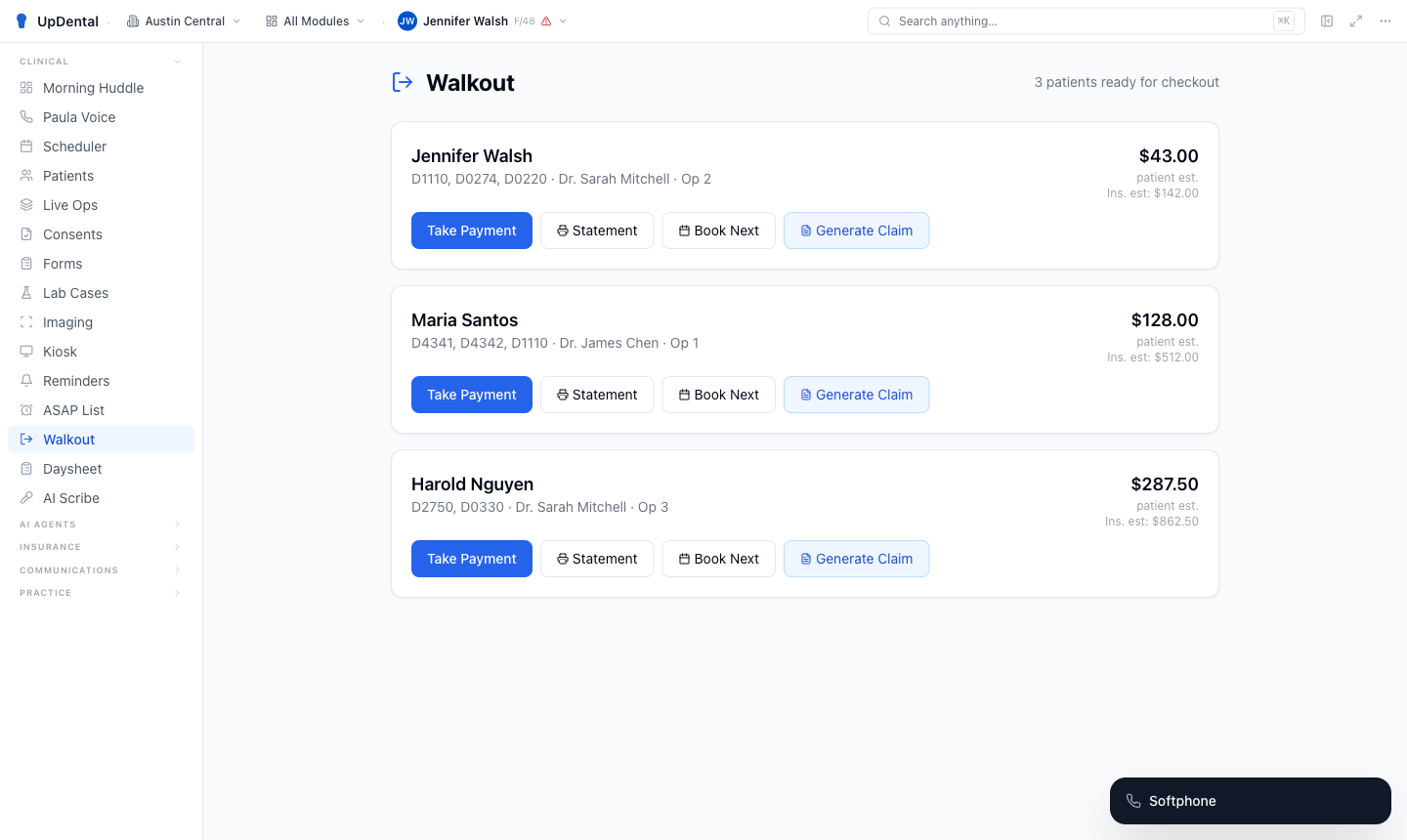 UpDental — Patient Walkout Summary